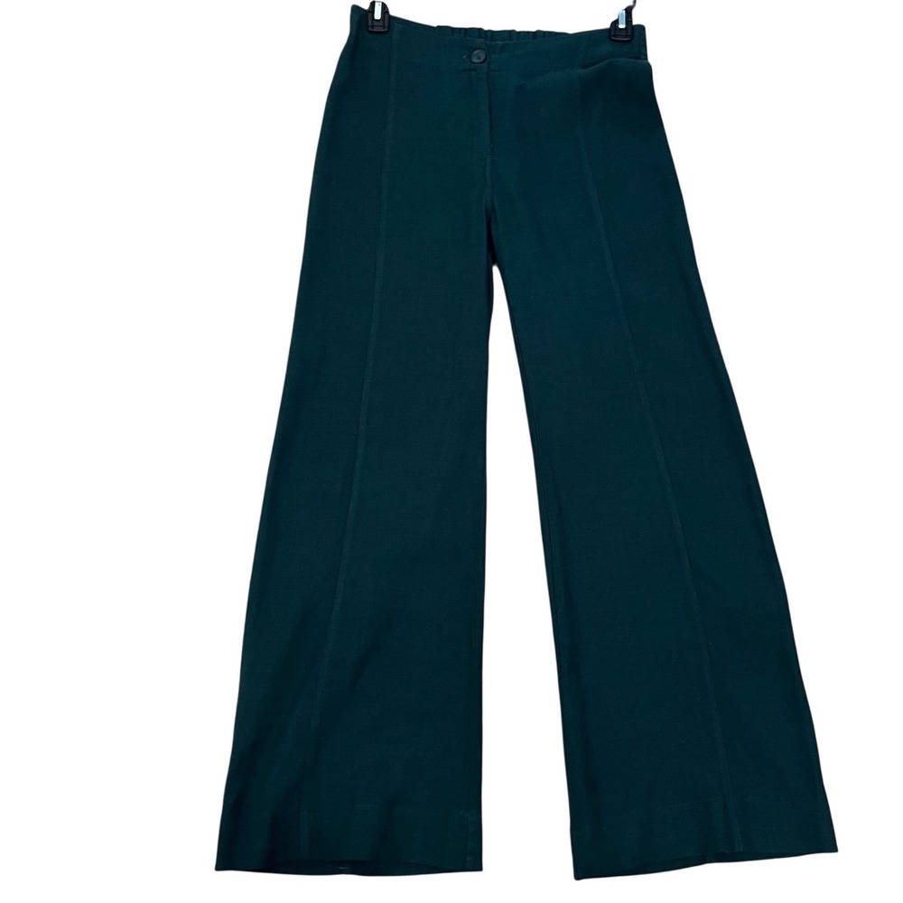 Bobi LA Wide Leg Pants Trousers Sz S Green 100% Cotton Gauze Boho Relaxed Chic